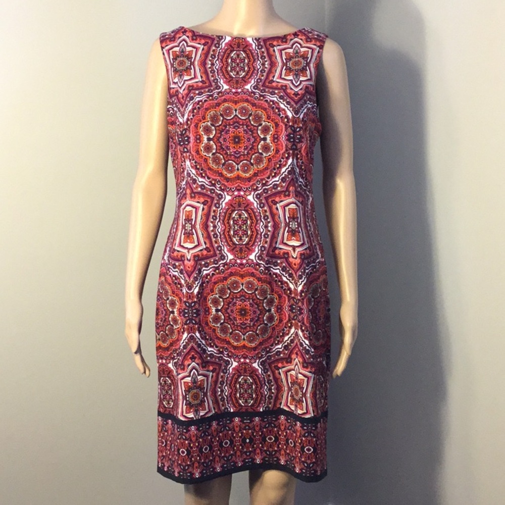 SUITE 7 : SLEEVELESS Paisley-style DRESS:  Size 10